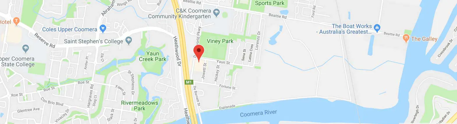 Map showing Clinic Location in Coomera